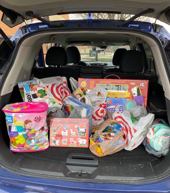 car full of toys